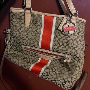 Coach tan and orange bag